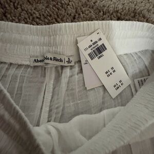 Abercrombie & Fitch White linen pants